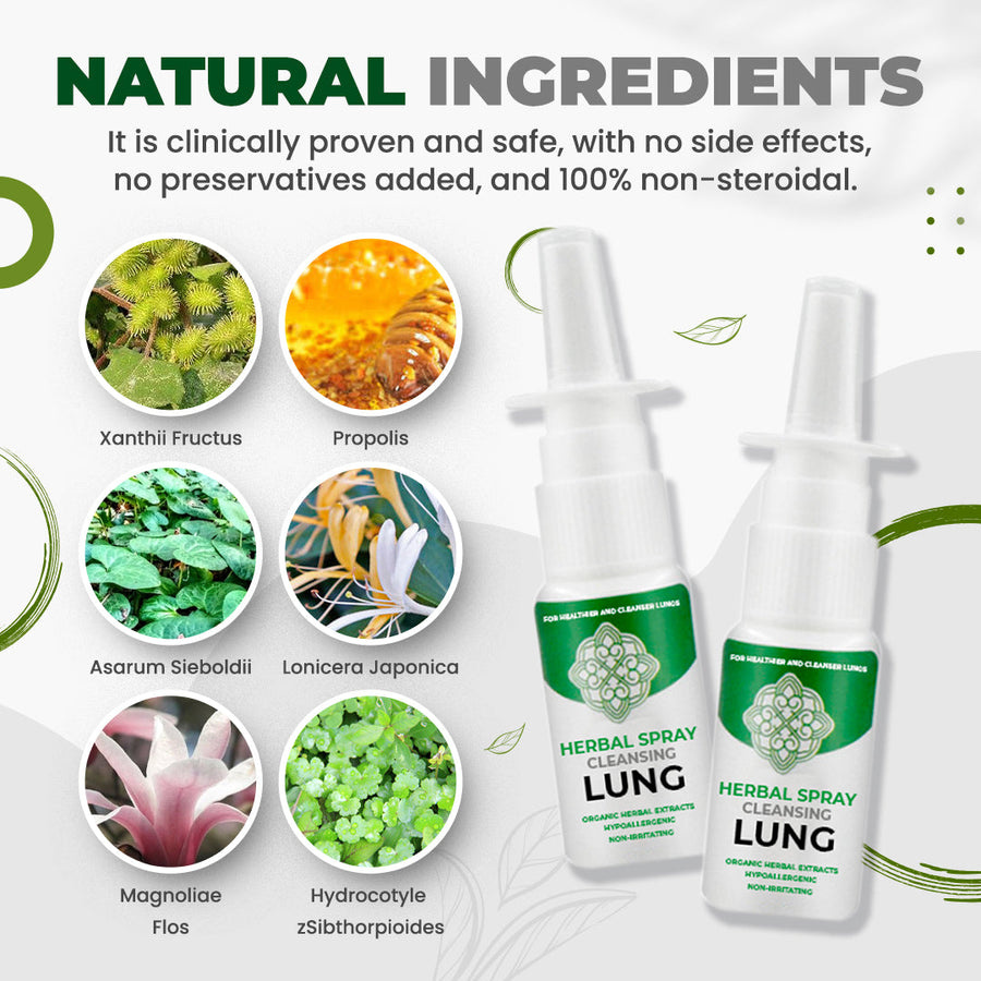 Spray nasal reparador de limpieza pulmonar a base de hierbas orgánicas