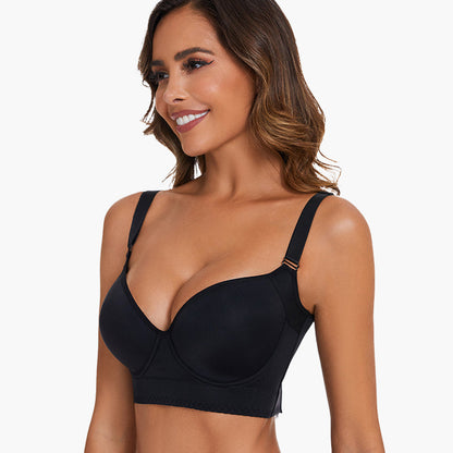 SheCurve® - Sujetador Suavizante Con Espalda Push-Up (PAQUETE DE 2 Negro+Beige ）