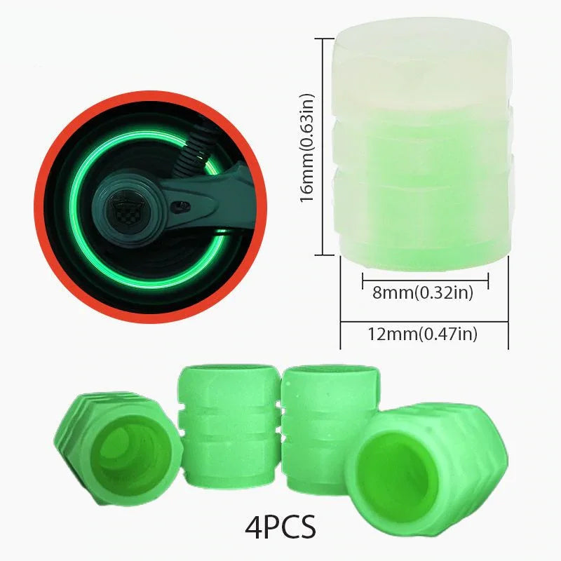(PROMO 2X1 Packs) Tapas de válvulas de neumáticos fluorescentes universales