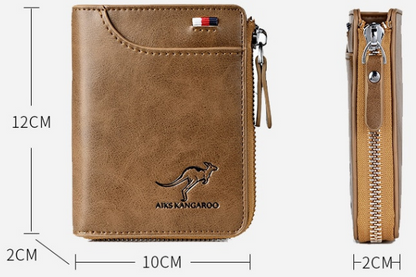 Cartera de cuero GENIUINO - Duradera, impermeable y con bloqueo RFID